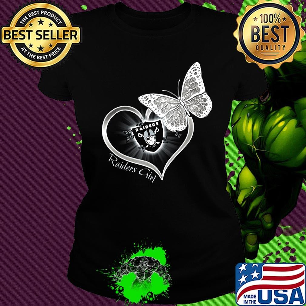 Raiders girl love butterfly s Ladies tee Raiders girl love butterfly s Ladies tee