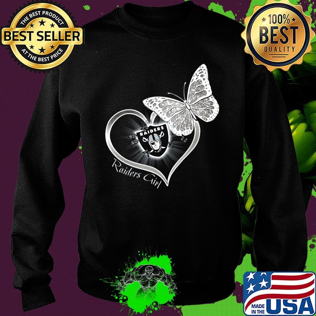 Raiders girl love butterfly s Sweater Raiders girl love butterfly s Sweater