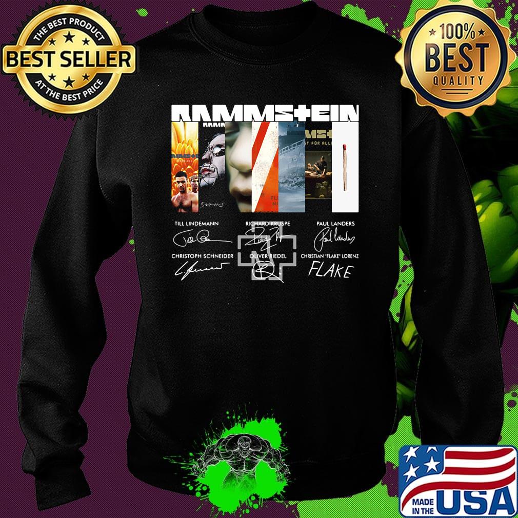 Rammstein band logo members signatures s Sweater Rammstein band logo members signatures s Sweater