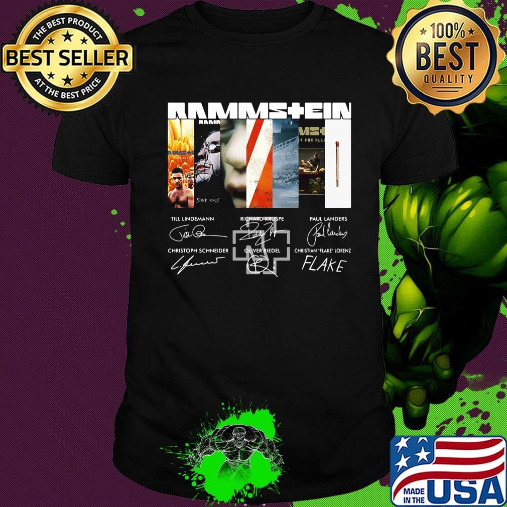 Rammstein band logo members signatures shirt Rammstein band logo members signatures shirt