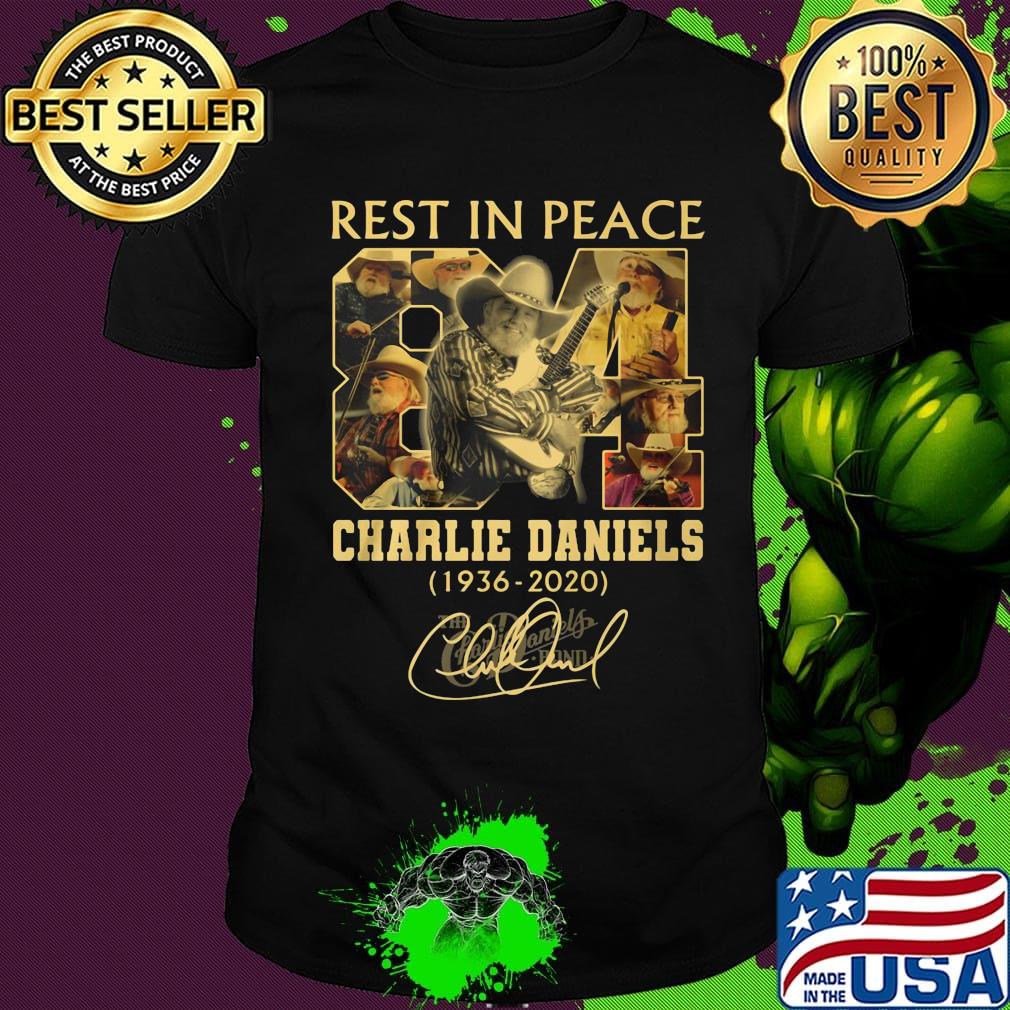 Rest in peace 84 charlie daniels 1936 2020 signature shirt