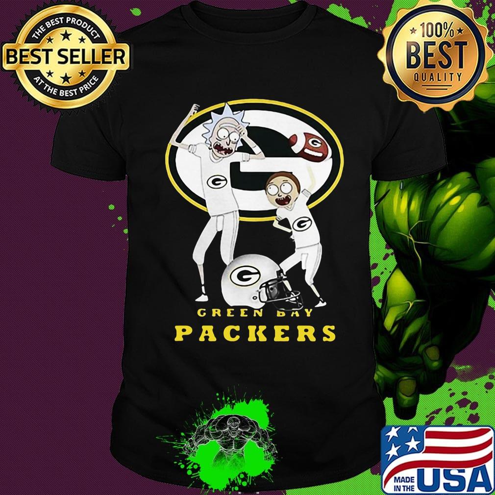 Rick and morty green bay packers football players shirt