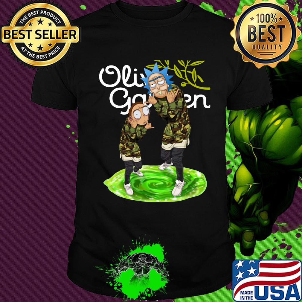 Rick and morty veteran olive garden logo shirt