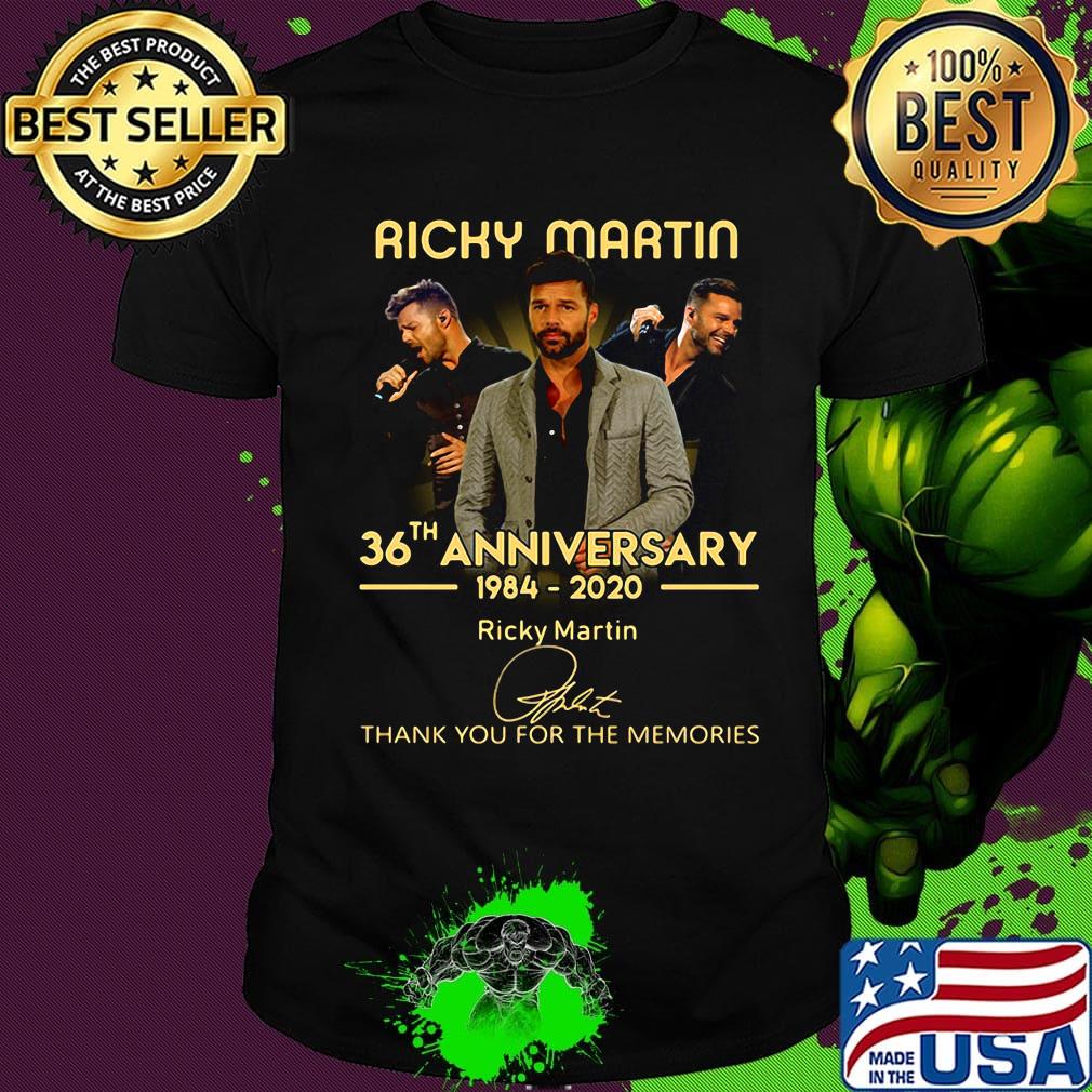 Ricky martin 36th anniversary 1984 2020 thank you for the memories signature shirt