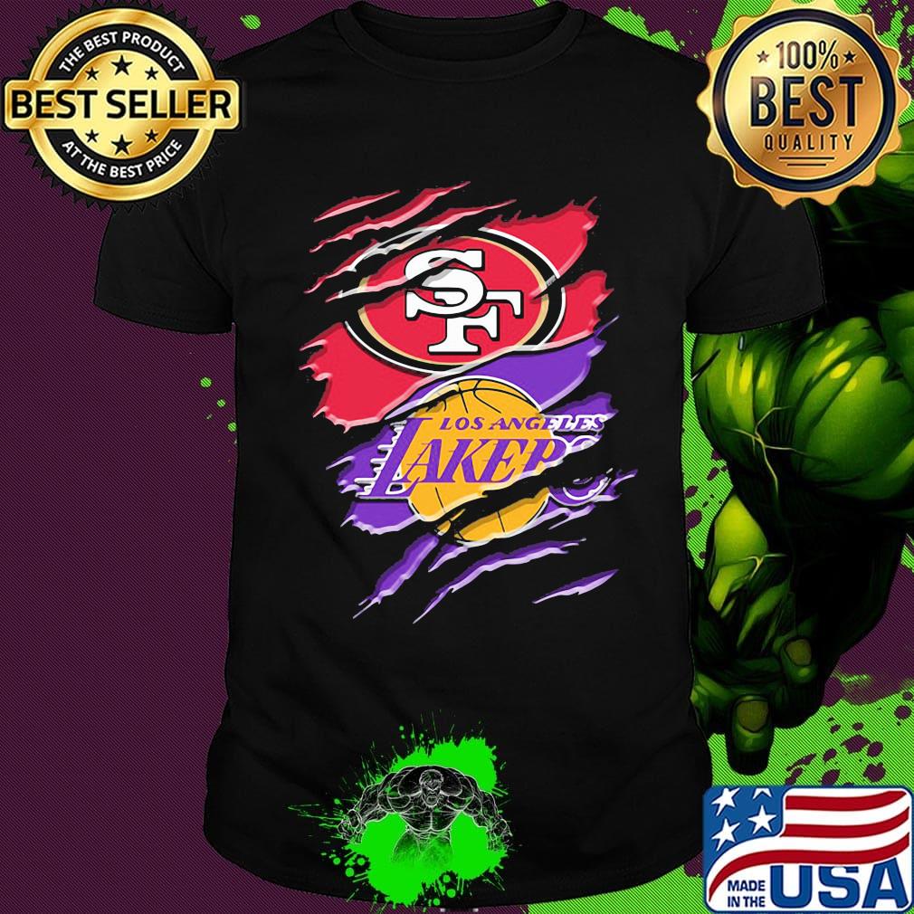 San francisco 49ers and los angeles lakers shirt