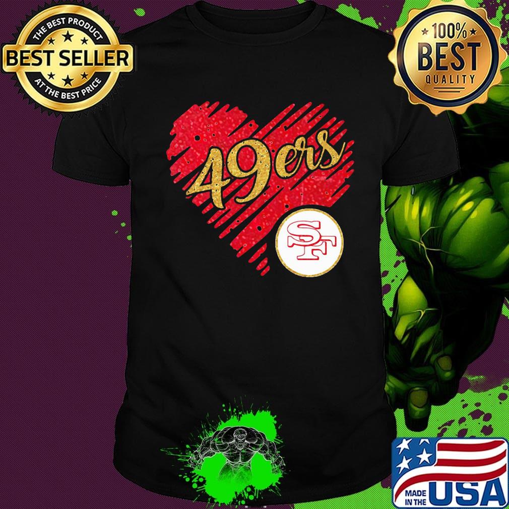 San francisco 49ers logo heart diamond shirt