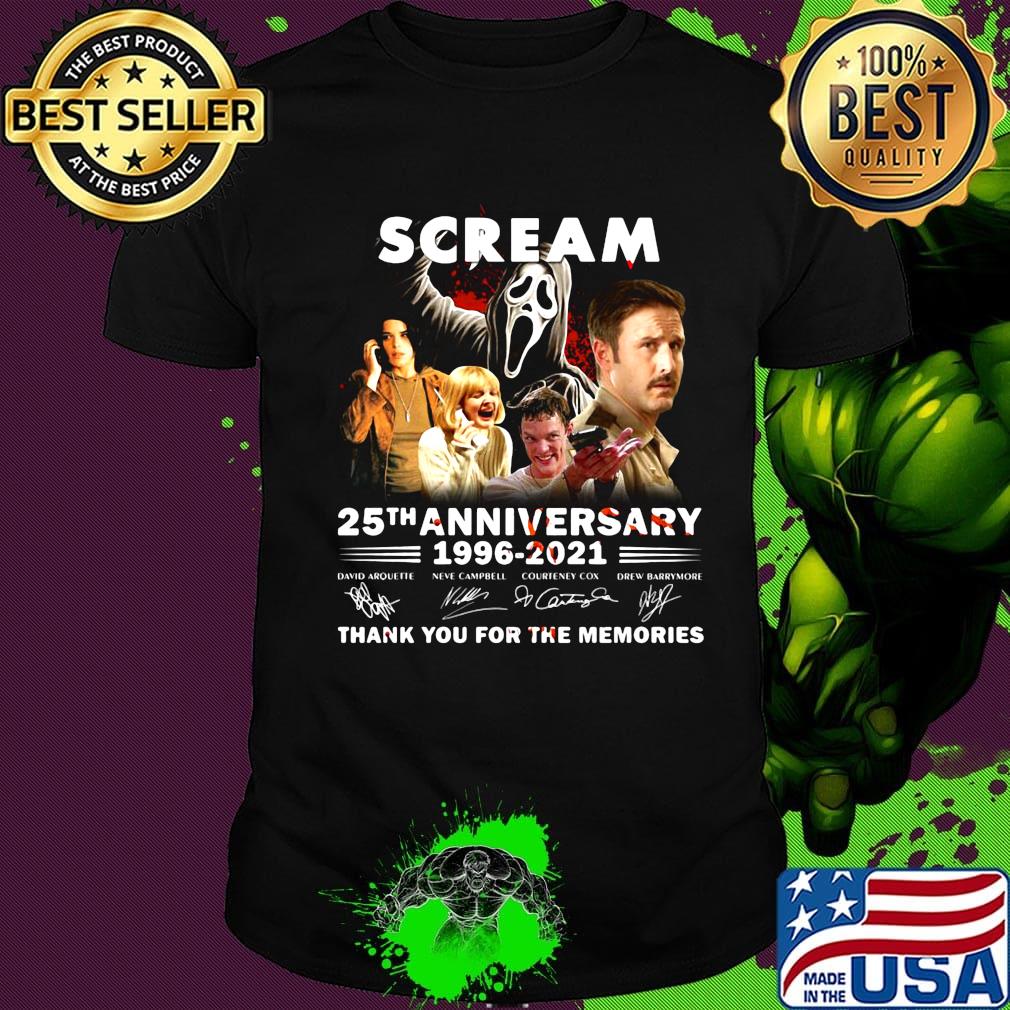 Scream 25th anniversary 1996 2021 thank you for the memories signatures shirt