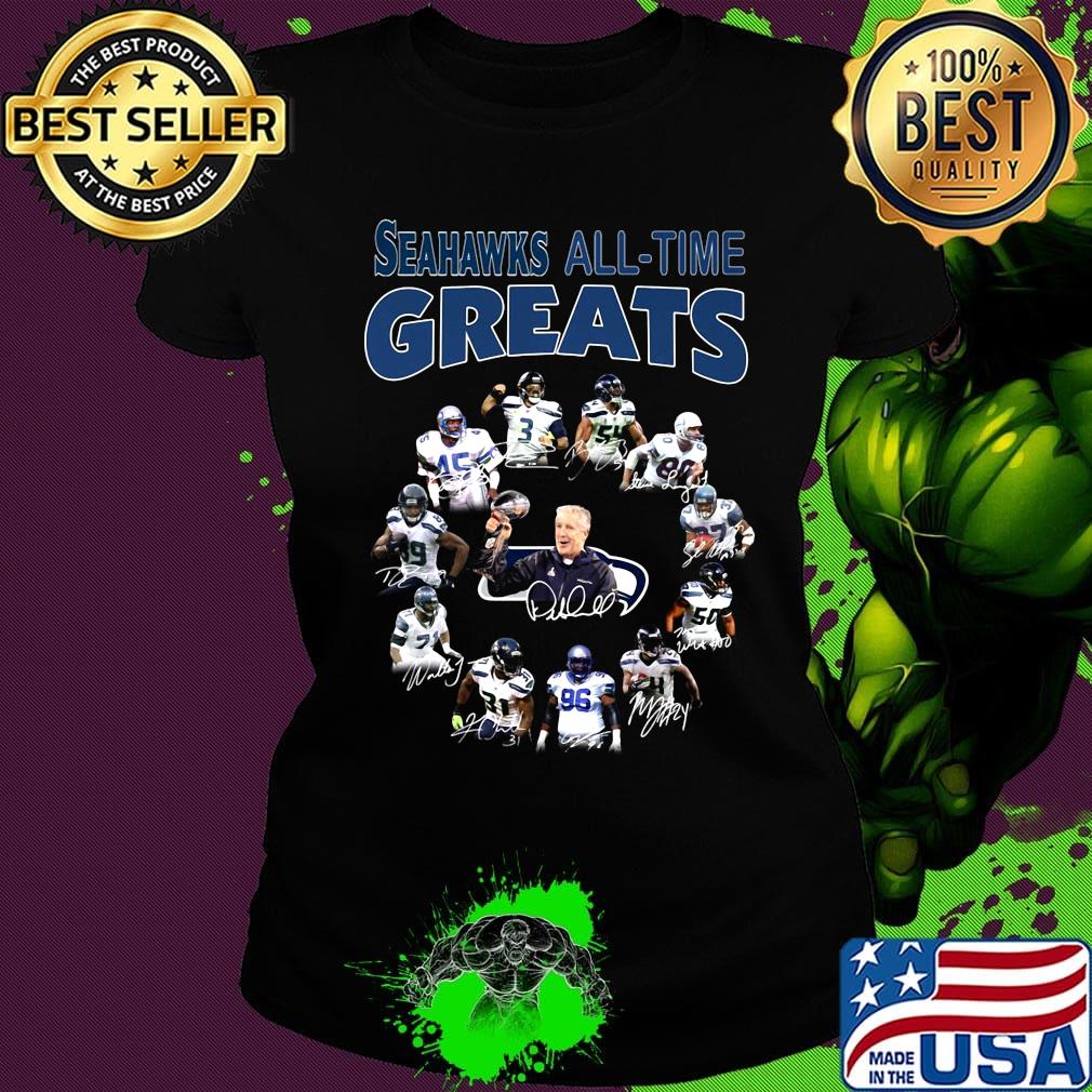 Seattle seahawks all-time great signatures s Ladies tee Seattle seahawks all-time great signatures s Ladies tee