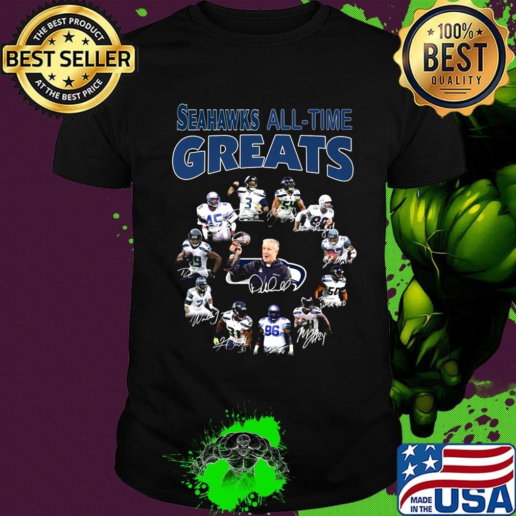 Seattle seahawks all-time great signatures shirt