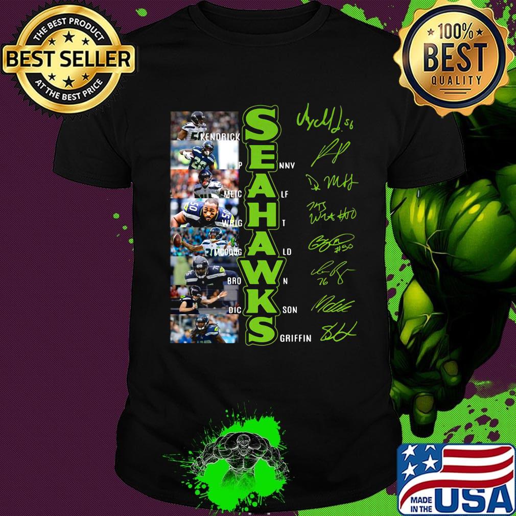Seattle seahawks football players signatures shirt