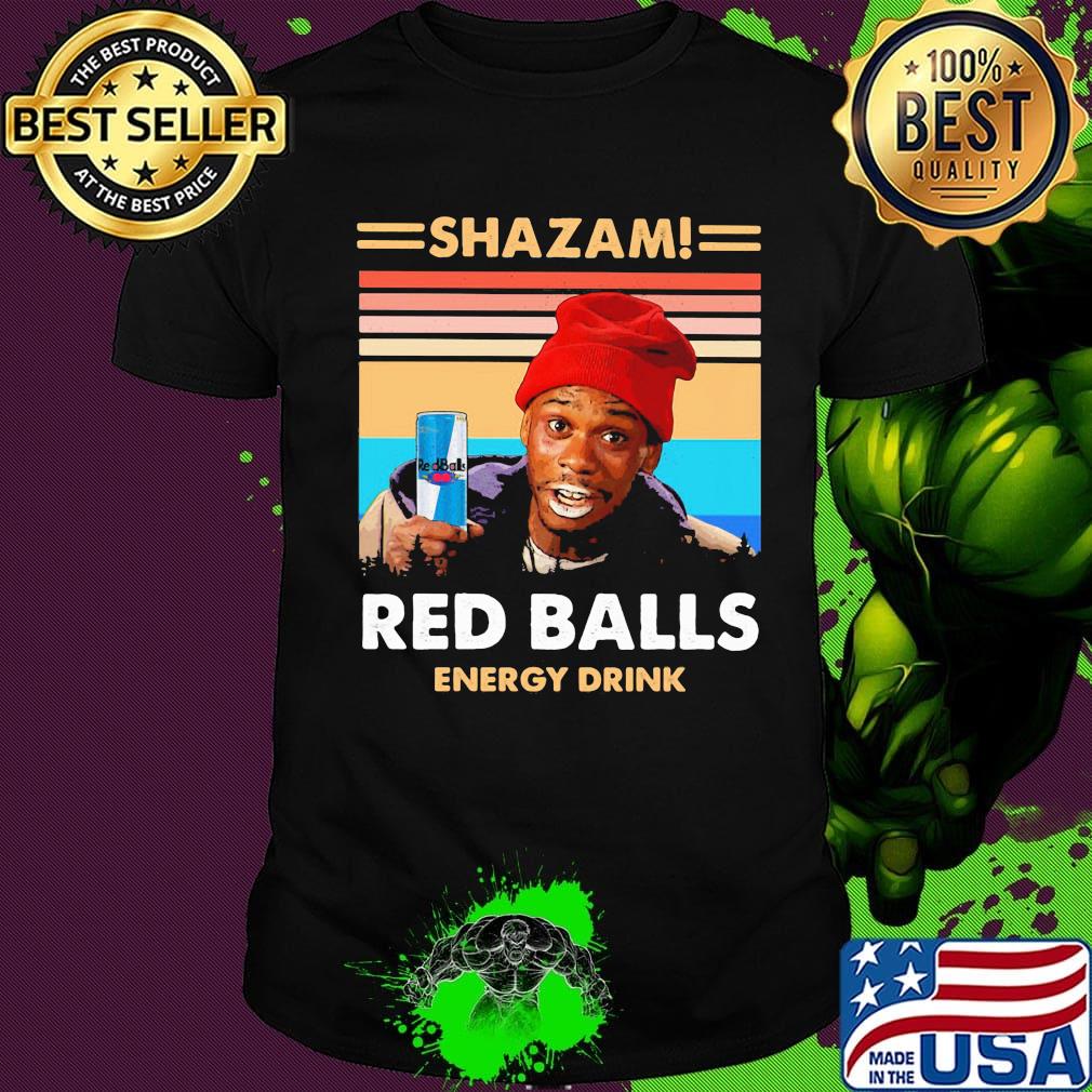 Shazam red balls energy drink vintage retro shirt