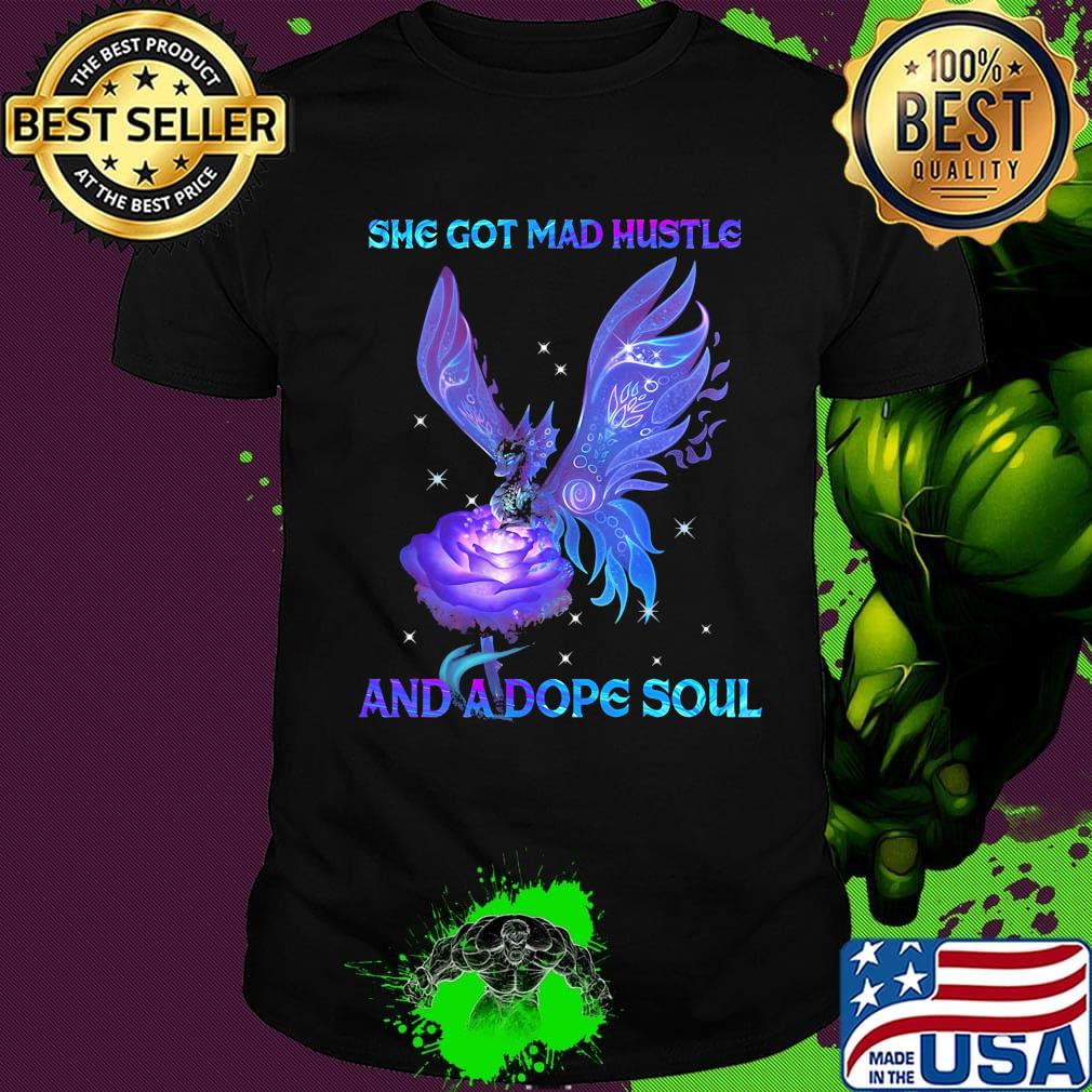 She got mad hustle and a dope soul dragonfly shirt
