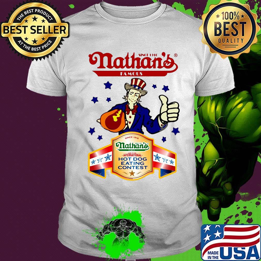 Since 1916 nathan's famous hot dog eating contest stars shirt
