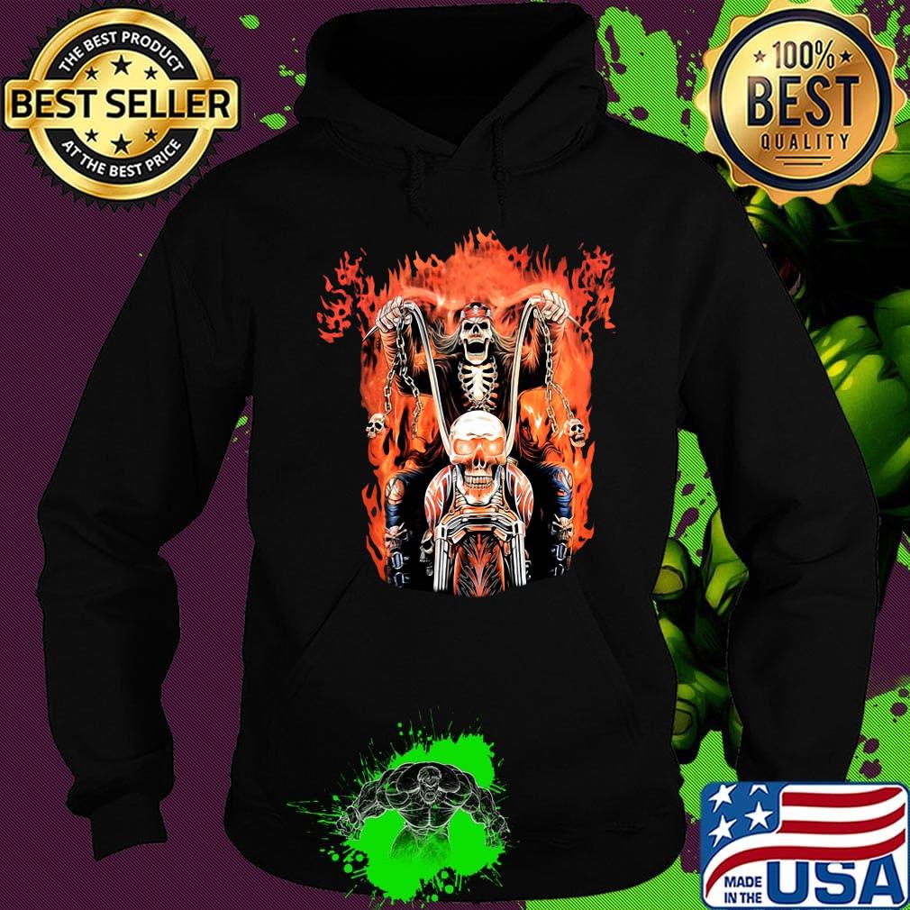 Skeleton death riding a motorcycle fire s Hoodie Skeleton death riding a motorcycle fire s Hoodie