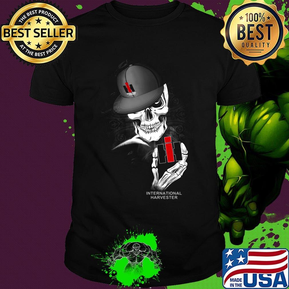 Skeleton skull international harvester logo shirt