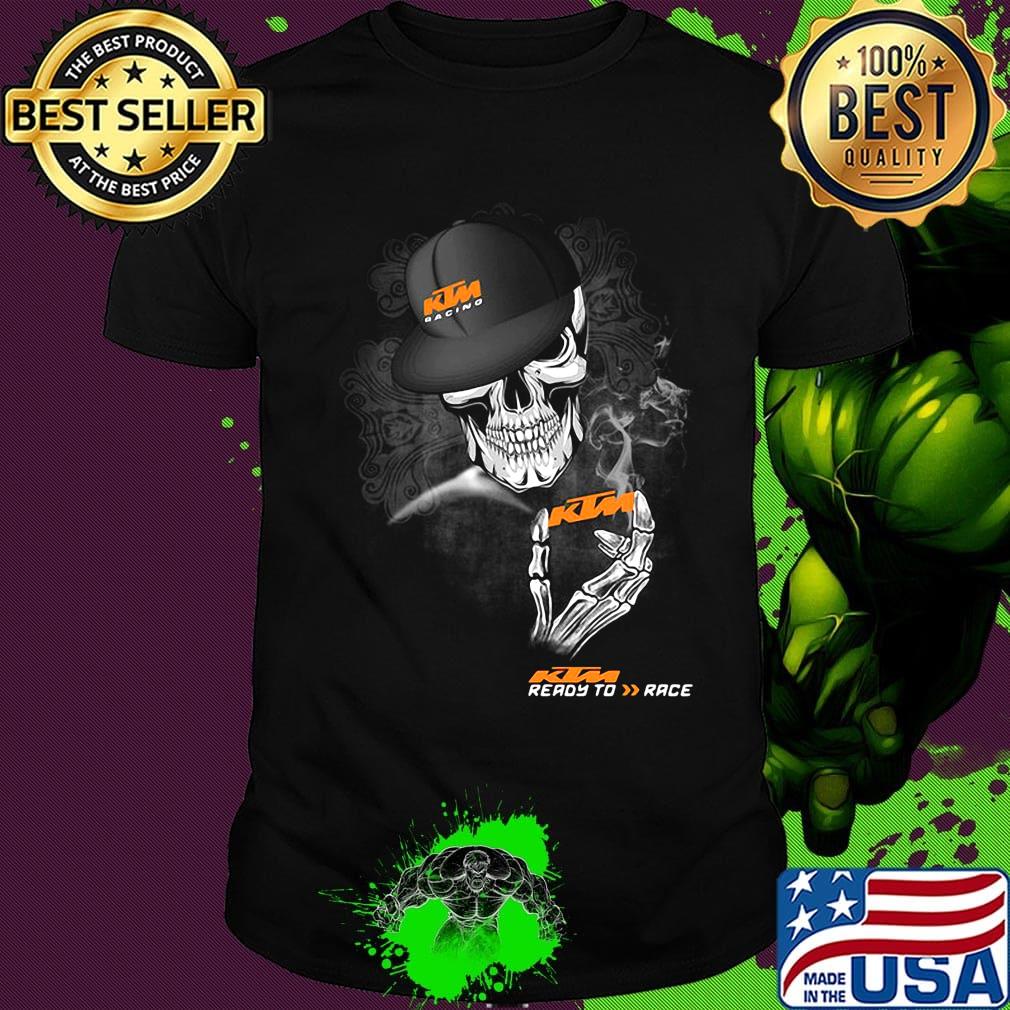 Skeleton skull ktm ready to race logo shirt
