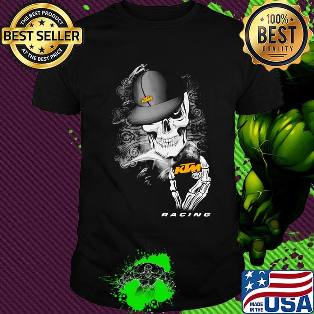 Skeleton skull racing logo shirt