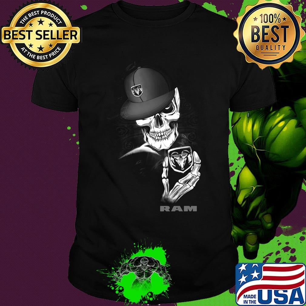 Skeleton skull ram logo shirt