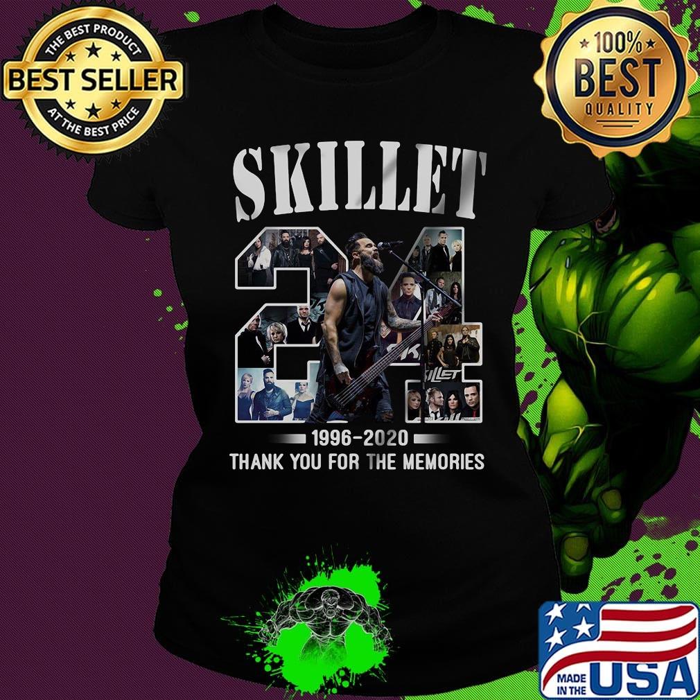 Skillet 24 1996 2020 thank you for the memories signature s Ladies tee Skillet 24 1996 2020 thank you for the memories signature s Ladies tee