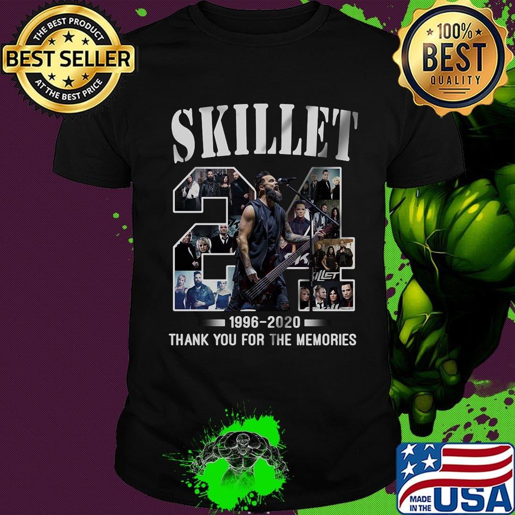 Skillet 24 1996 2020 thank you for the memories signature shirt Skillet 24 1996 2020 thank you for the memories signature shirt