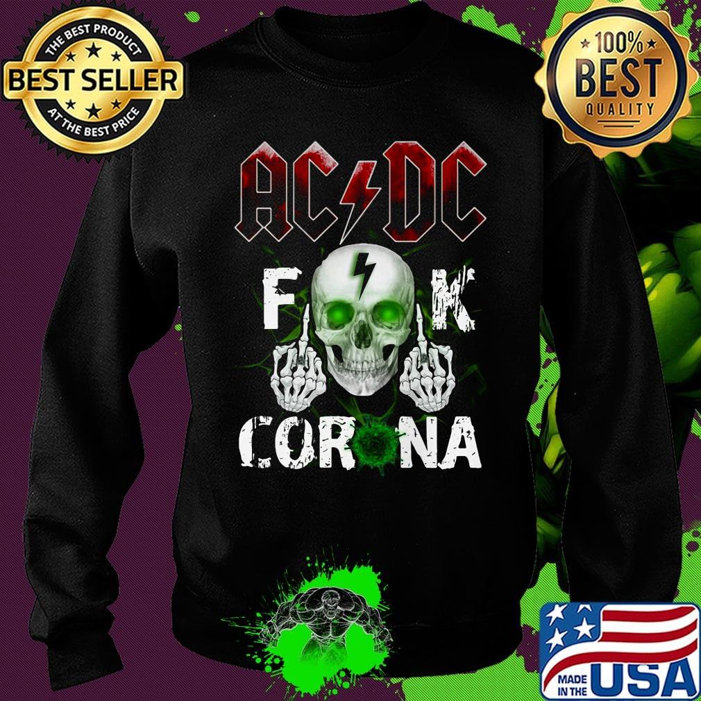 Skull acdc fuck coronavirus light s Sweater Skull acdc fuck coronavirus light s Sweater