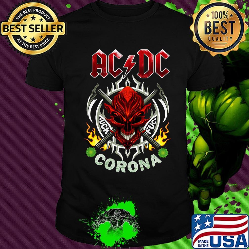 Skull acdc fuck coronavirus shirt