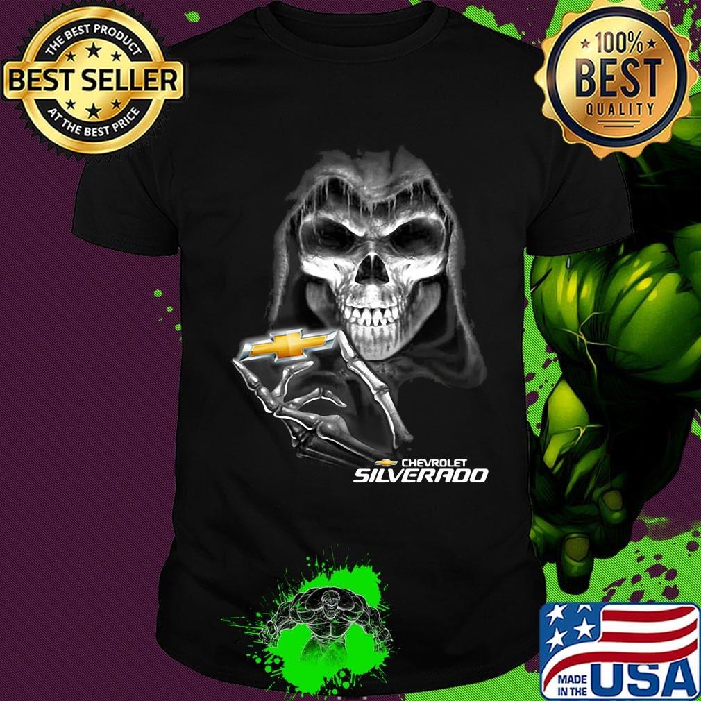 Skull chevrolet silverado logo shirt