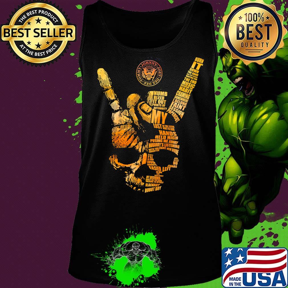 Skull hand johnny joey dee dee tommy numb bleed it out points of authority my lost s Tank top Skull hand johnny joey dee dee tommy numb bleed it out points of authority my lost s Tank top