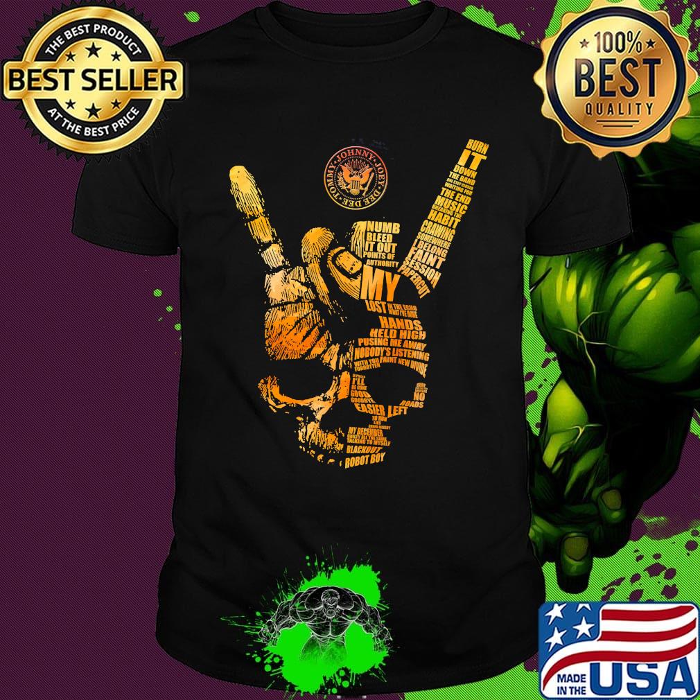 Skull hand johnny joey dee dee tommy numb bleed it out points of authority my lost shirt Skull hand johnny joey dee dee tommy numb bleed it out points of authority my lost shirt