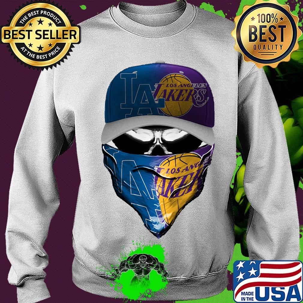 Skull mask los angeles dodgers and los angeles lakers s Sweater Skull mask los angeles dodgers and los angeles lakers s Sweater