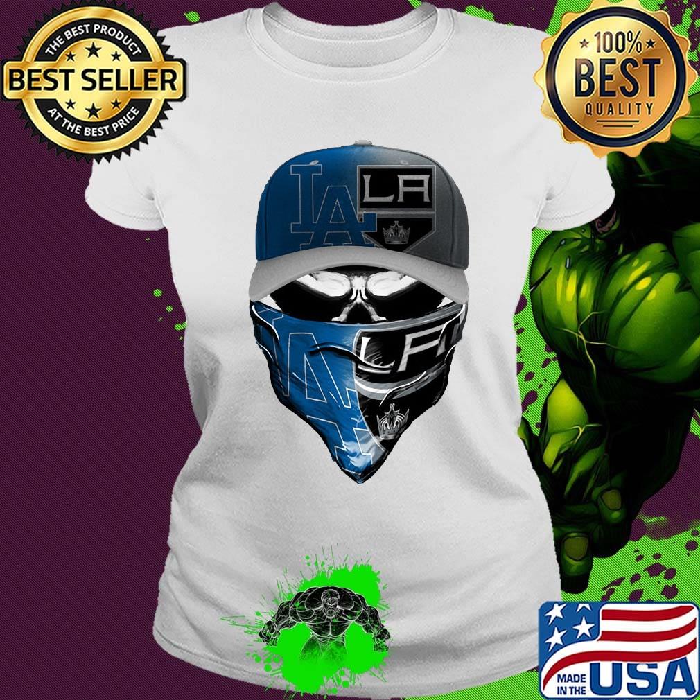 Skull mask los angeles dodgers and los angeles raiders s Ladies tee Skull mask los angeles dodgers and los angeles raiders s Ladies tee