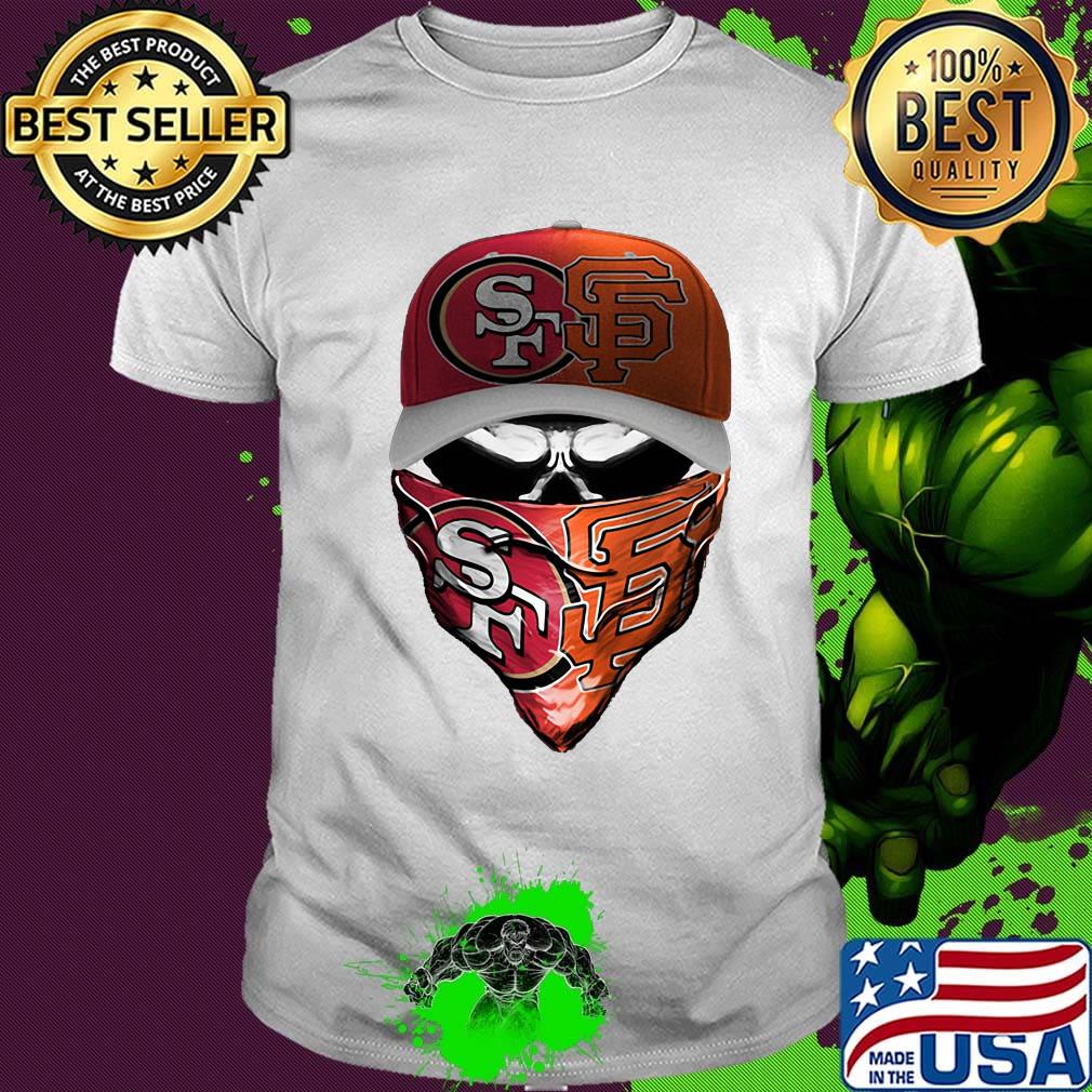 Skull mask san francisco 49ers and san francisco giants shirt
