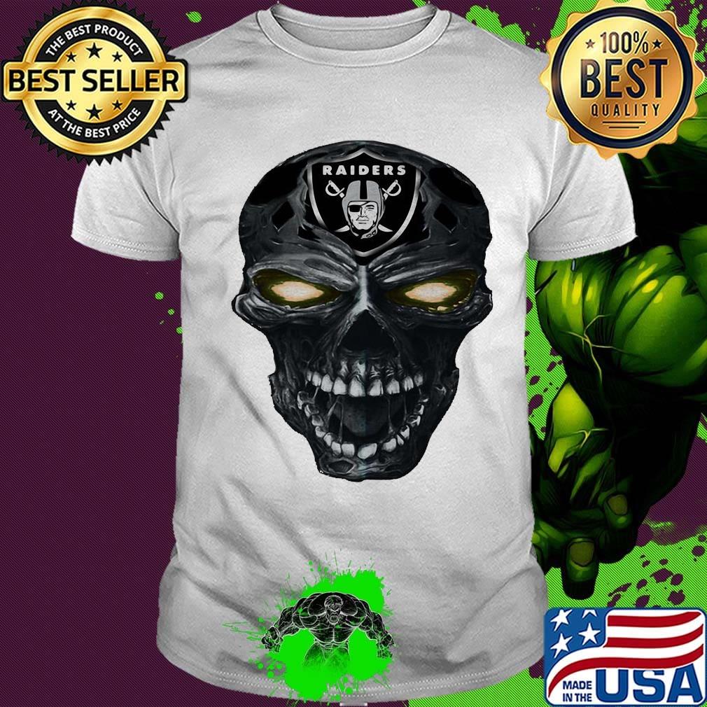 Skull oakland raiders football logo light shirt Skull oakland raiders football logo light shirt