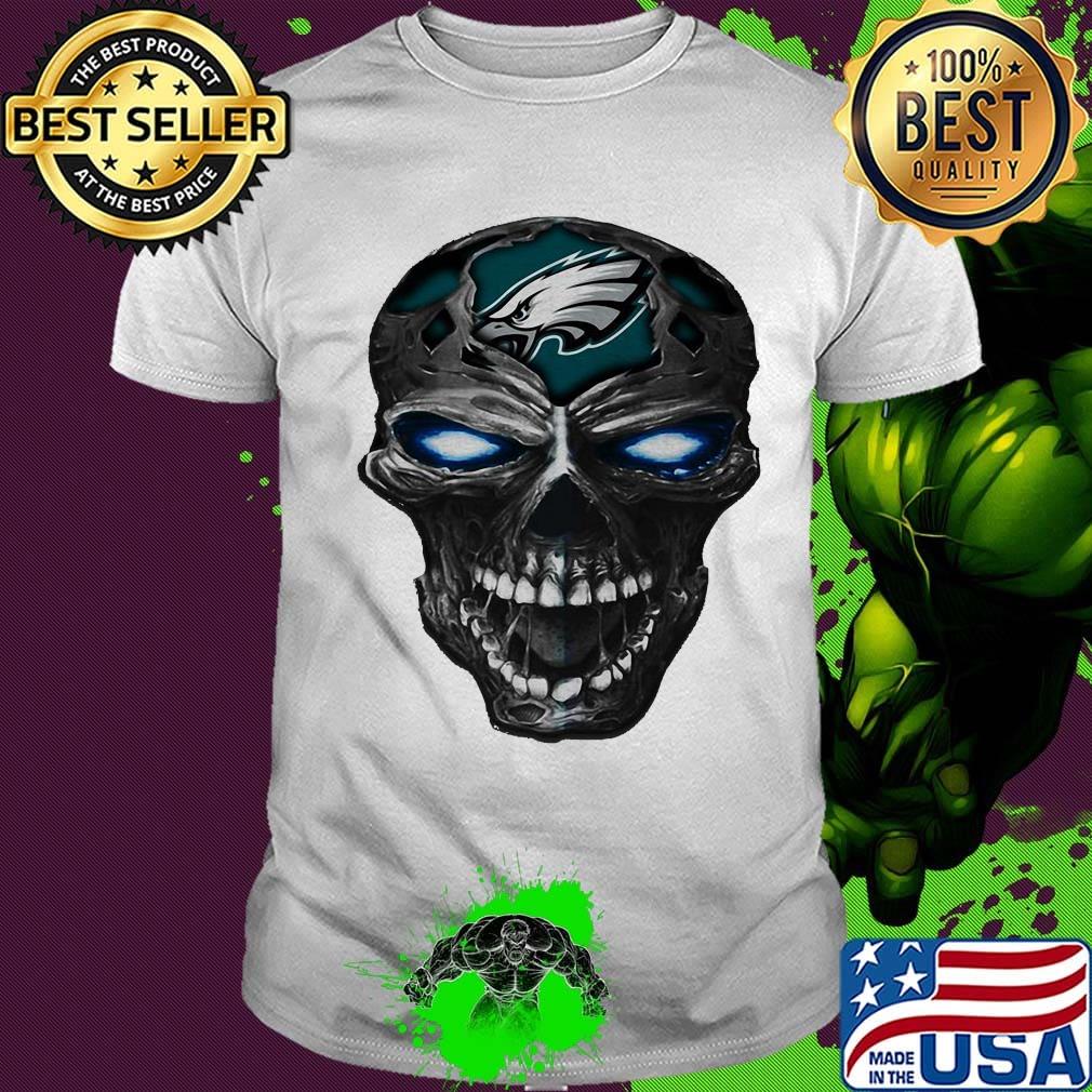 Skull philadelphia eagles football logo light shirt