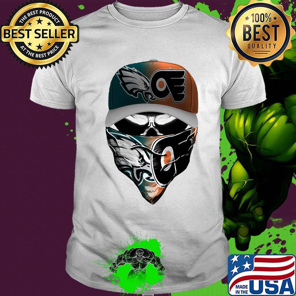Skull players philadelphia eagles and boston bruins shirt