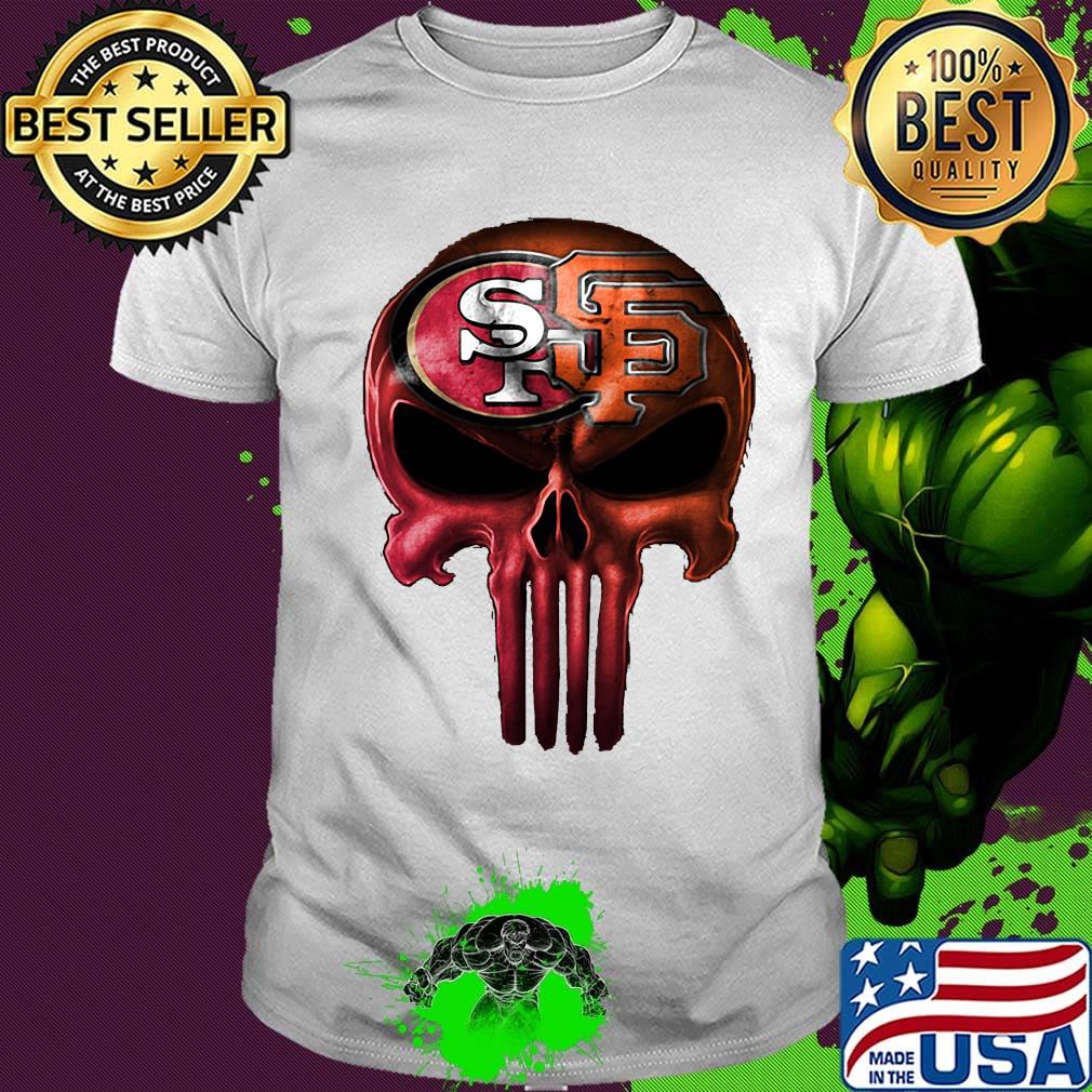 Skull san francisco 49ers and san francisco giants shirt