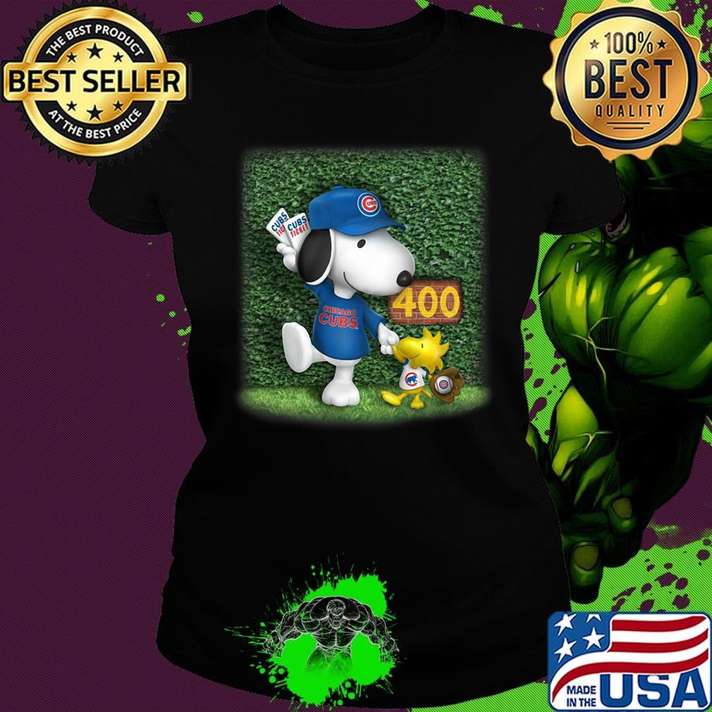 Snoopy and woodstock chicago cubs ticket 400 s Ladies tee Snoopy and woodstock chicago cubs ticket 400 s Ladies tee