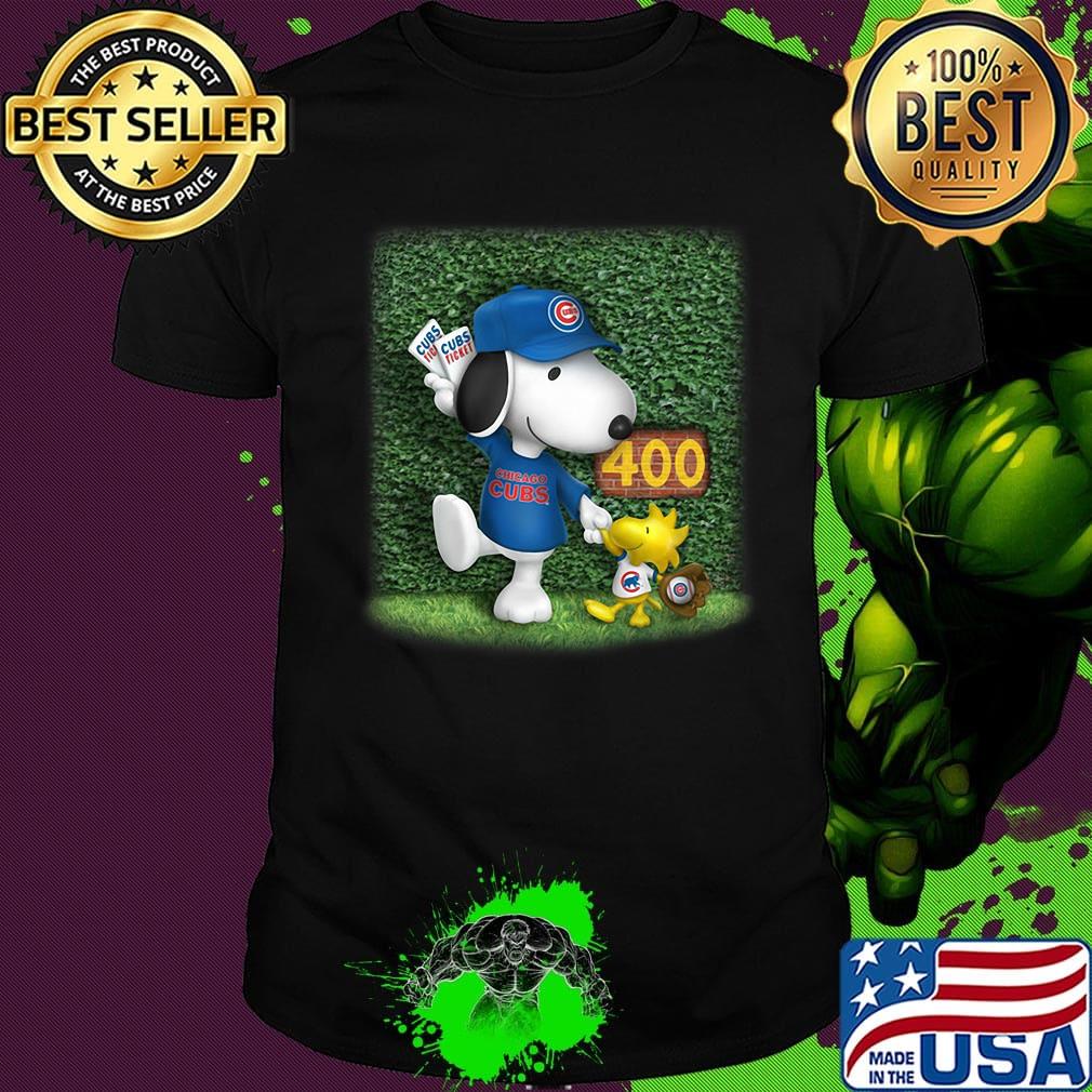 Snoopy and woodstock chicago cubs ticket 400 shirt