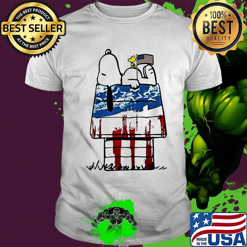 Snoopy and woodstock home american flag independence day shirt