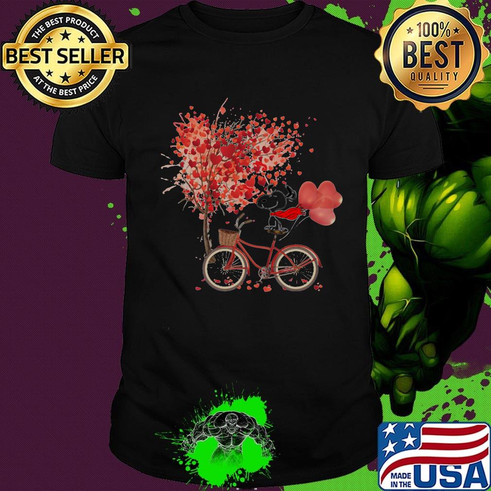 Snoopy ride a bicycle ride a bicycle pine needles fall baloon shirt