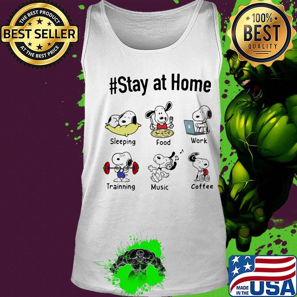 Snoopy stay at home sleeping food work training music coffee s Tank top Snoopy stay at home sleeping food work training music coffee s Tank top