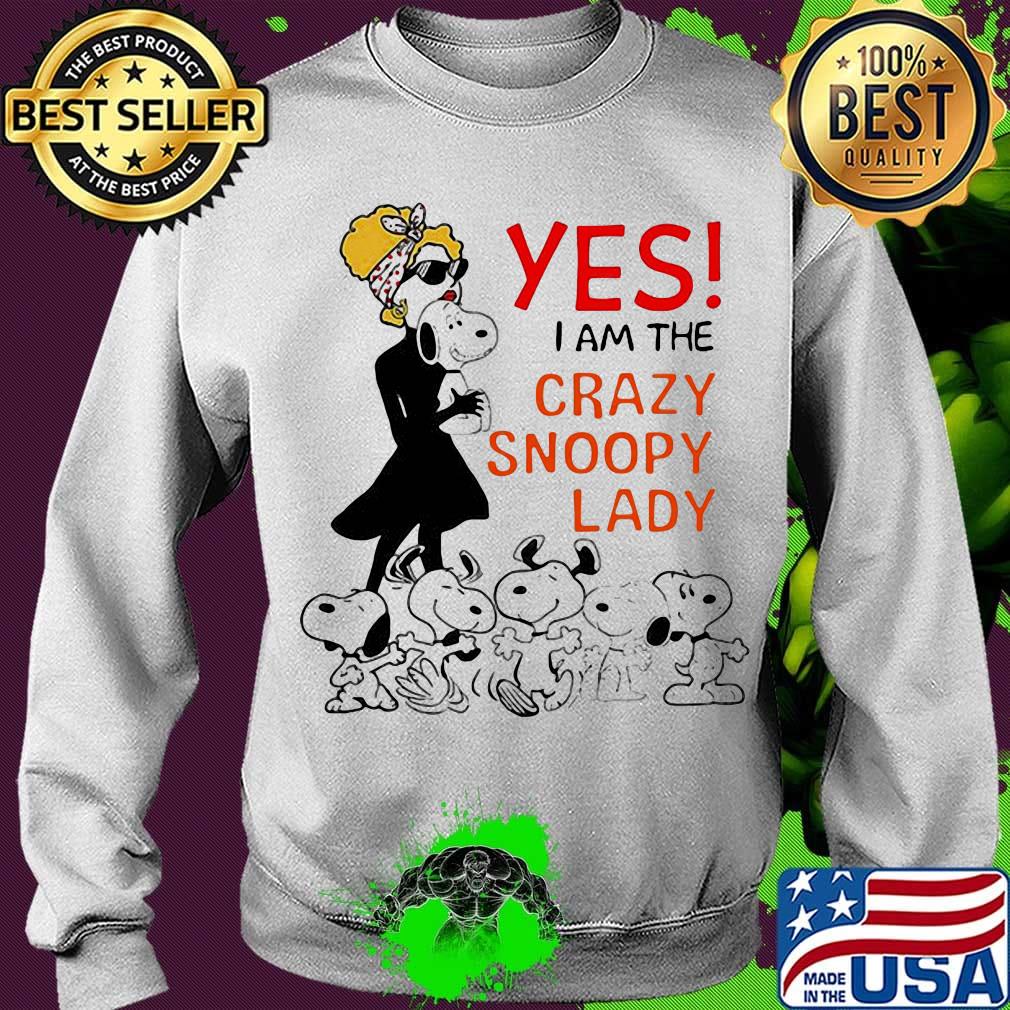 Snoopy yes i am the crazy snoopy lady s Sweater Snoopy yes i am the crazy snoopy lady s Sweater