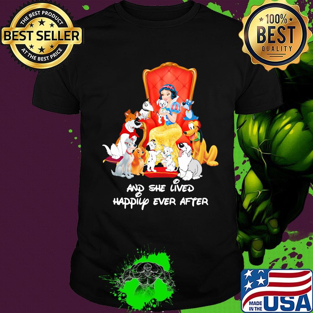 Snow white and dogs and she lived happily ever after shirt