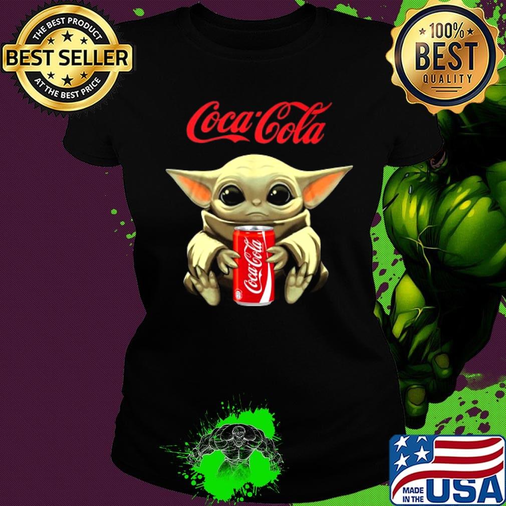 Star wars baby yoda hug coca cola s Ladies tee Star wars baby yoda hug coca cola s Ladies tee