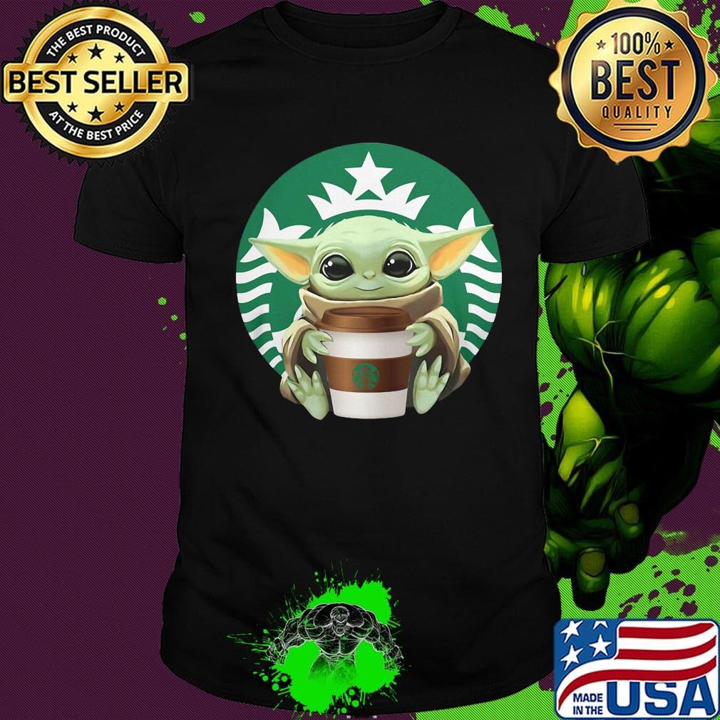 Star wars baby yoda hug coffee starbucks shirt