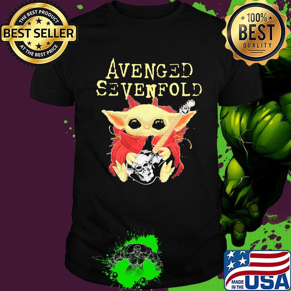 Star wars baby yoda hug guitar avenged sevenfold shirt
