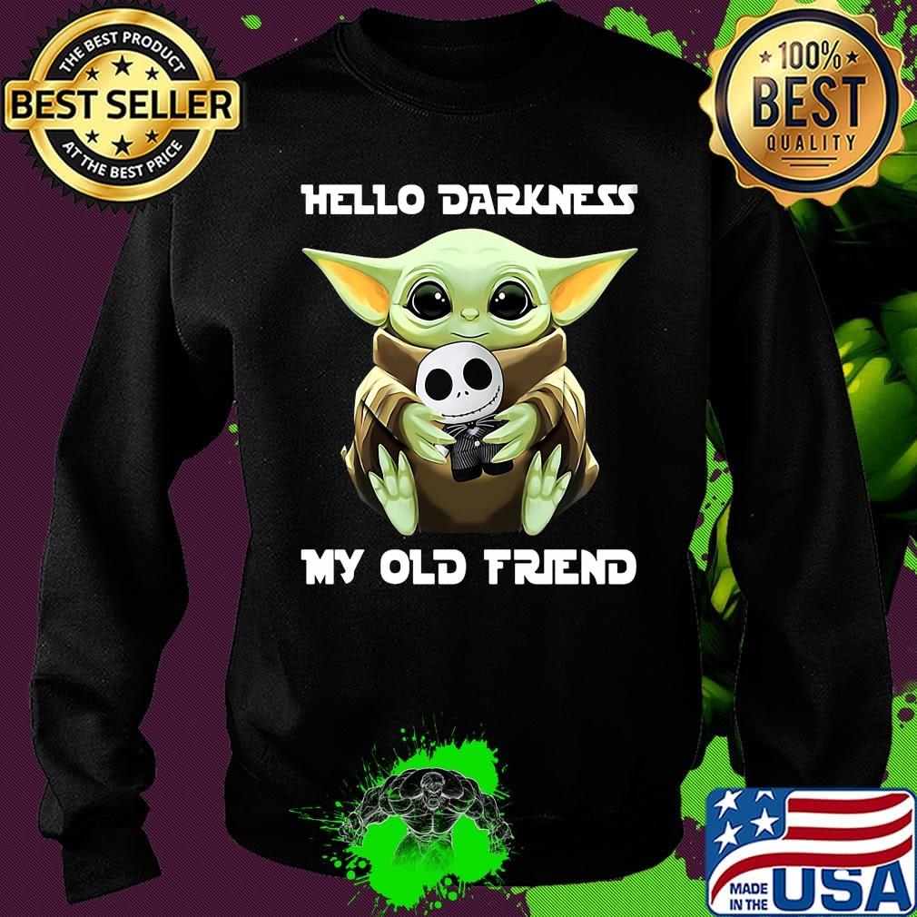 Star wars baby yoda hug jack skellington hello darkness my old friend s Sweater Star wars baby yoda hug jack skellington hello darkness my old friend s Sweater