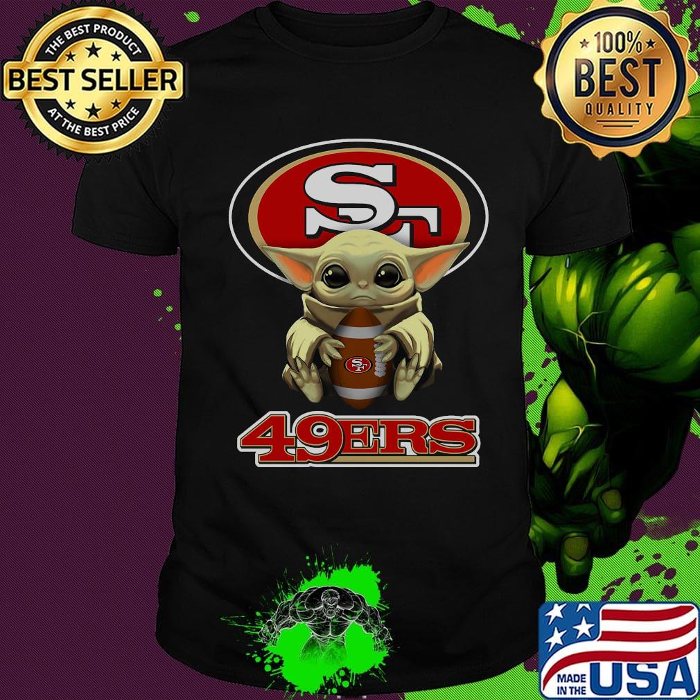 Star wars baby yoda hug san francisco 49ers football shirt