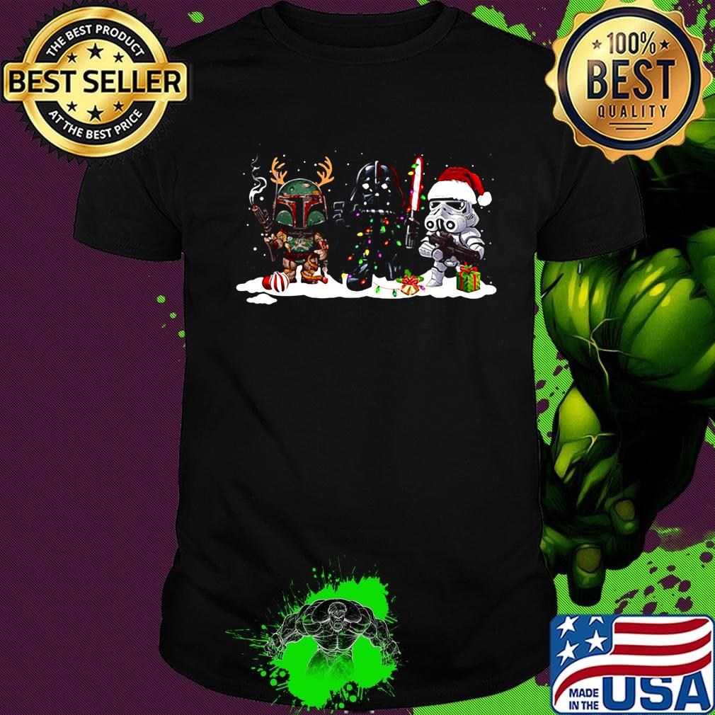 Star wars characters happy christmas shirt