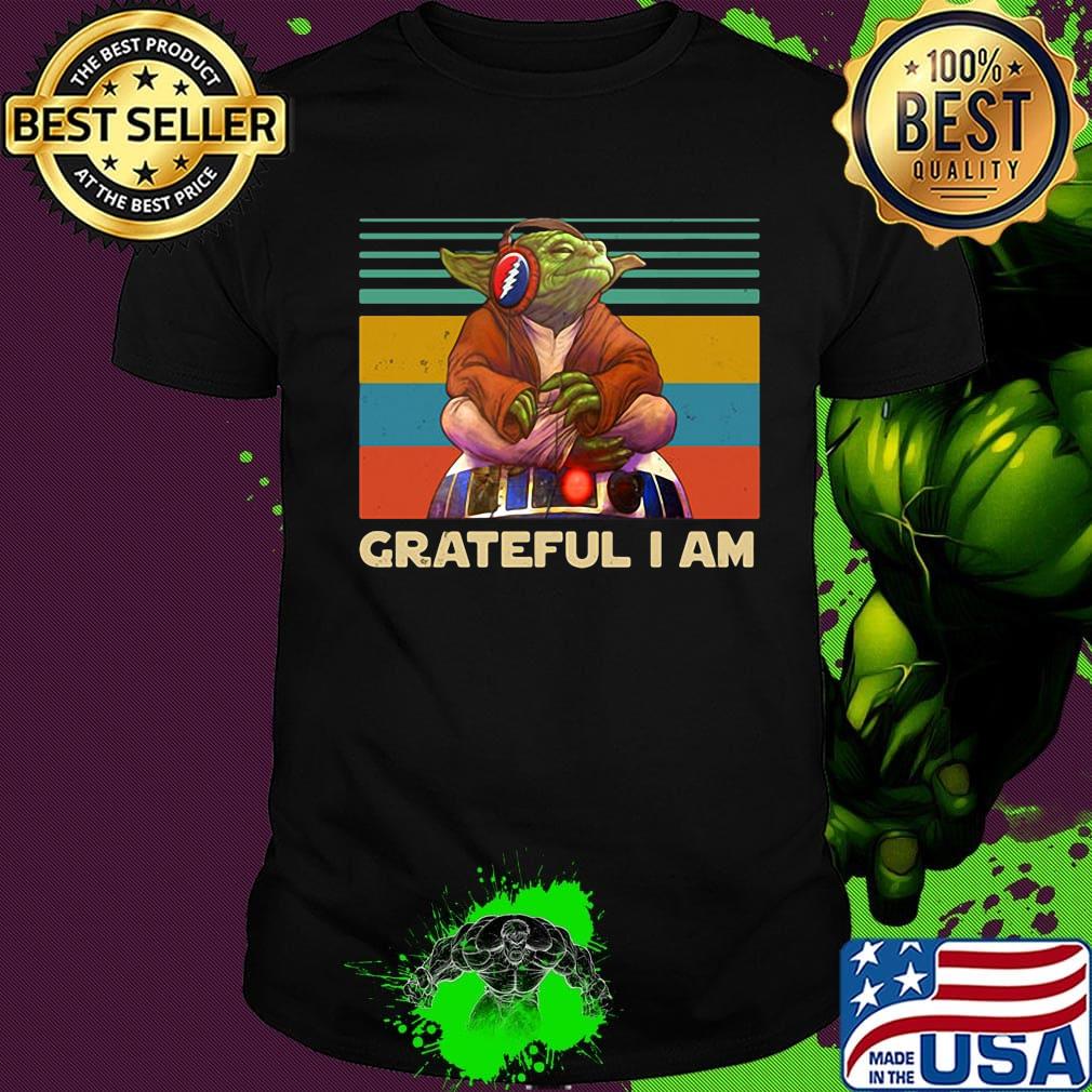 Star wars master yoda grateful i am vintage retro shirt